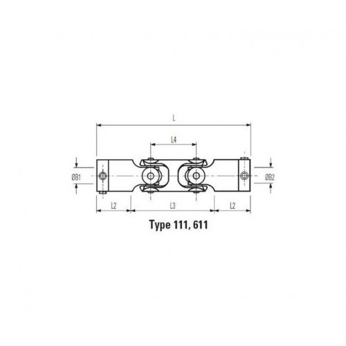 h 111.16.22 32 Huco Plastic Universal Double Joint Coupling